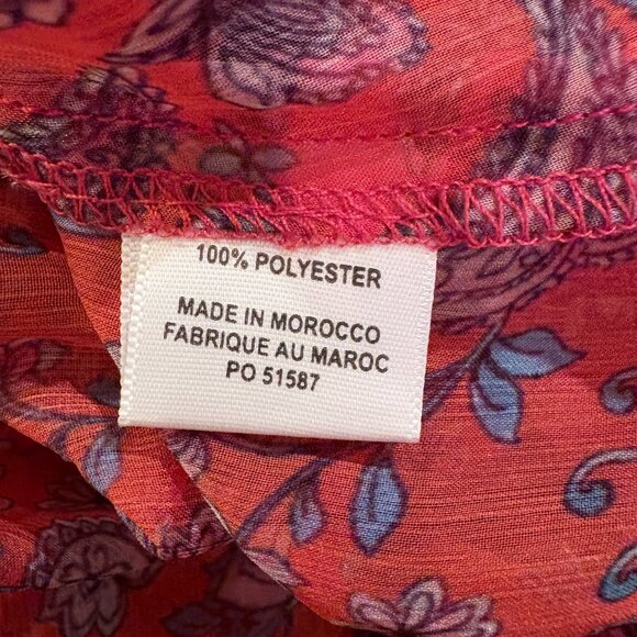 Misa Anthropologie Lorena Dress Orange Floral Chiffon Mini Ruffles - Picture 7 of 11